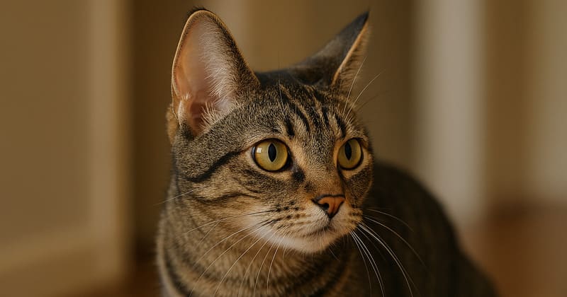 物音に耳をすます猫
