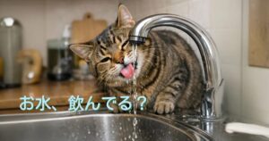 猫が水を飲んでいる