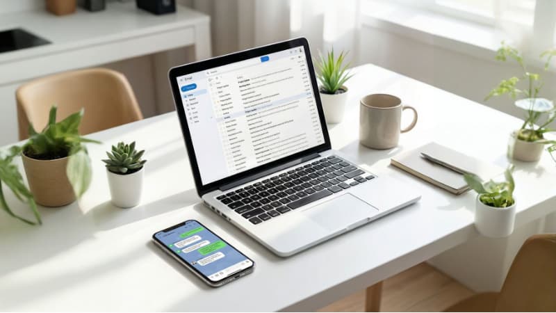 LINEとメールの受信画面