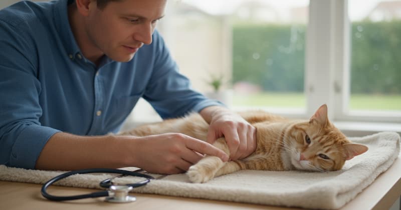 獣医にかかる猫