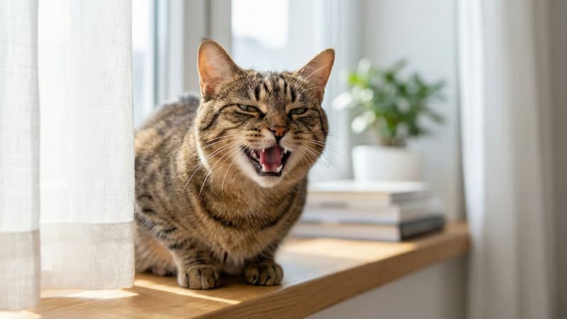 ニャーと鳴いている猫