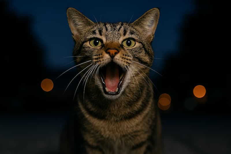 夜鳴きをしている猫