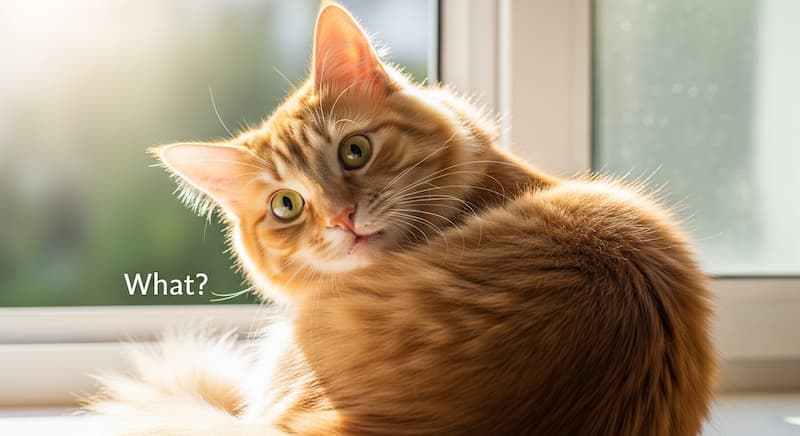 呼ばれて振り向いた猫