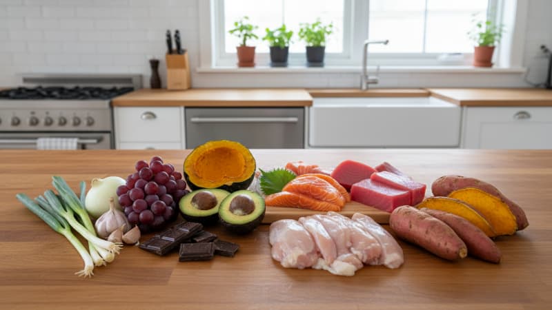 アイランドキッチンの上の食材