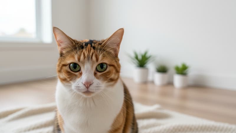 困った顔をしている猫