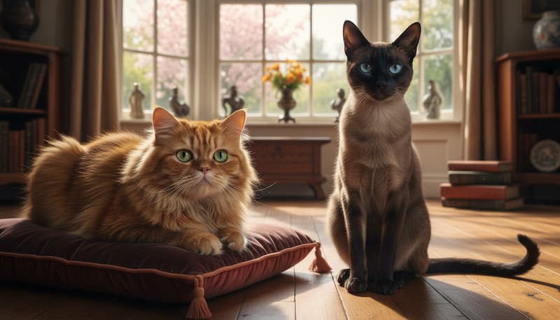 １０歳と１４歳のシニア猫