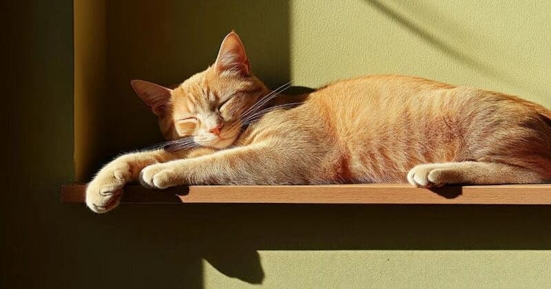 キャットステップで眠る猫