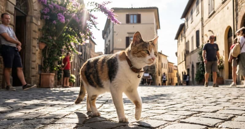 町中をさまよう猫