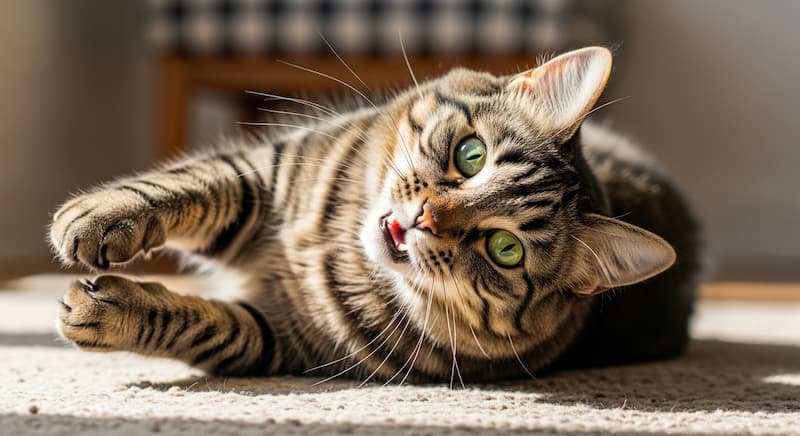 飼い主に呼ばれて反応する猫