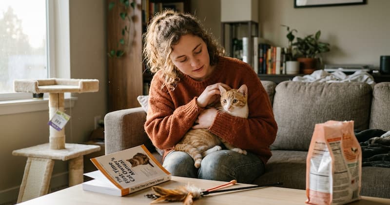 猫を迎えたばかりの女性